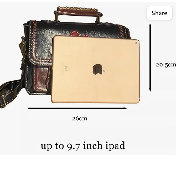 NEW Cambridge Heart Shoulder Satchel Bag Colorblock Brown & Cognac Multi NWT - Picture 7 of 10